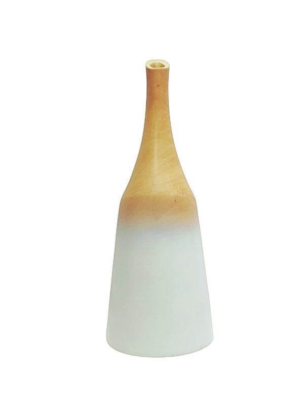 Wooden Tall Vase No.2 (Wooden/ White Color)