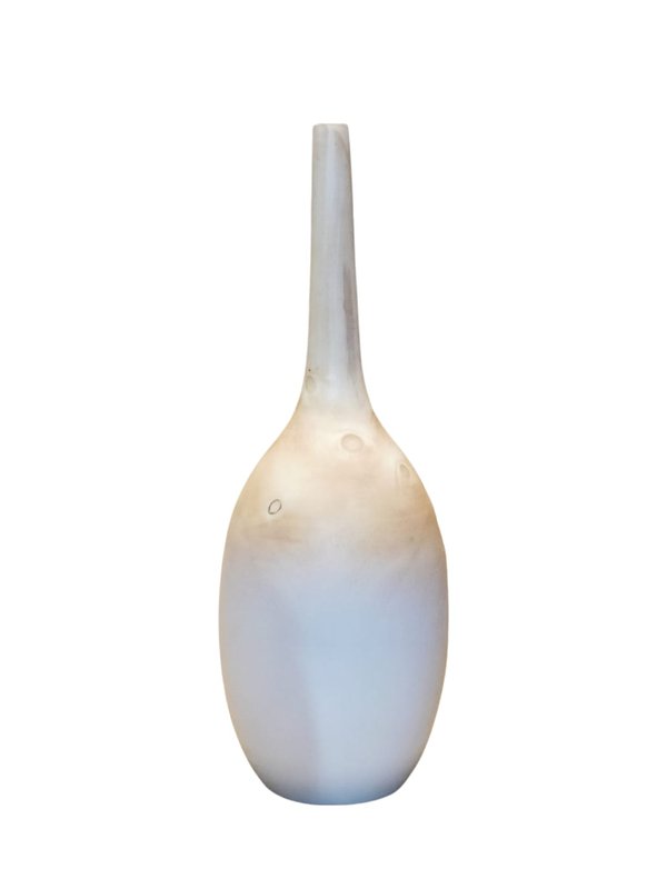 Wooden Tall Vase No.4 Pear Shape (Wooden/ White Color)