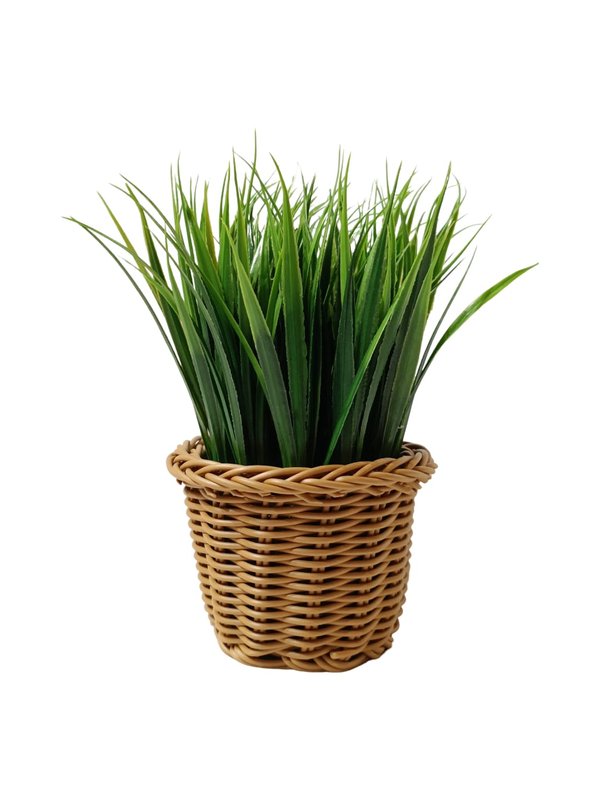 Wheatgrass Plant With Basket - Table Size (Faux) 
