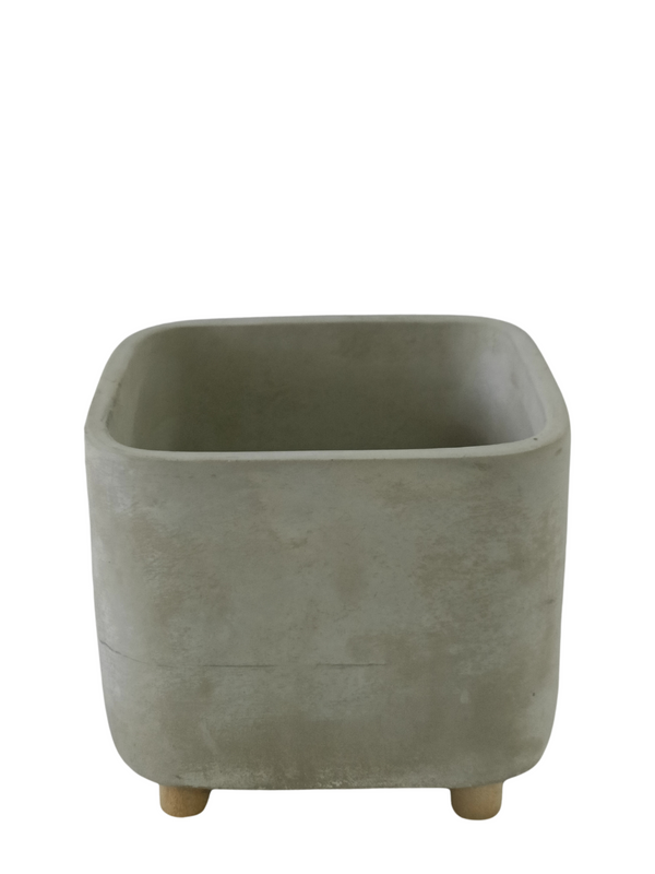 Grey Square Pot With Legs