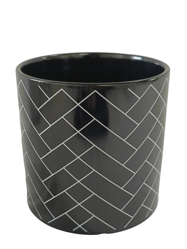 Rectangle Design Pot (Black)