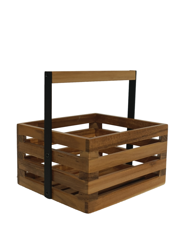 Home Decor Wooden Basket Design 2 (Teak Wood)