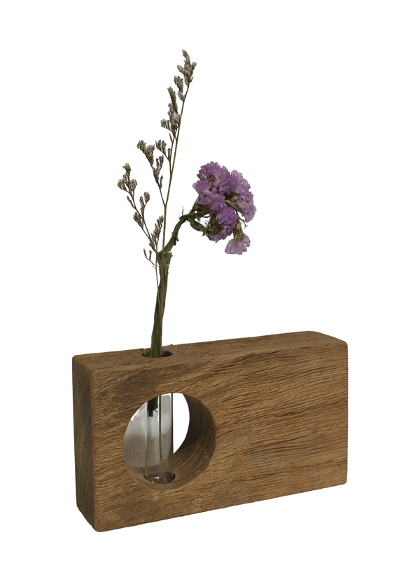Wooden Vase Design 2 - Natural (Teak Wood)