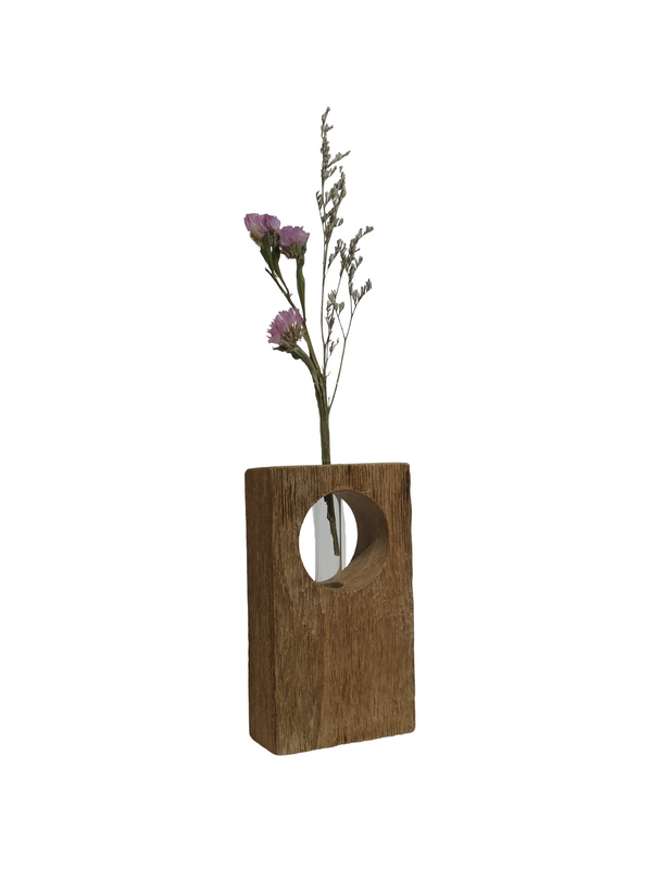 Wooden Vase Design 1 - Natural (Teak Wood)