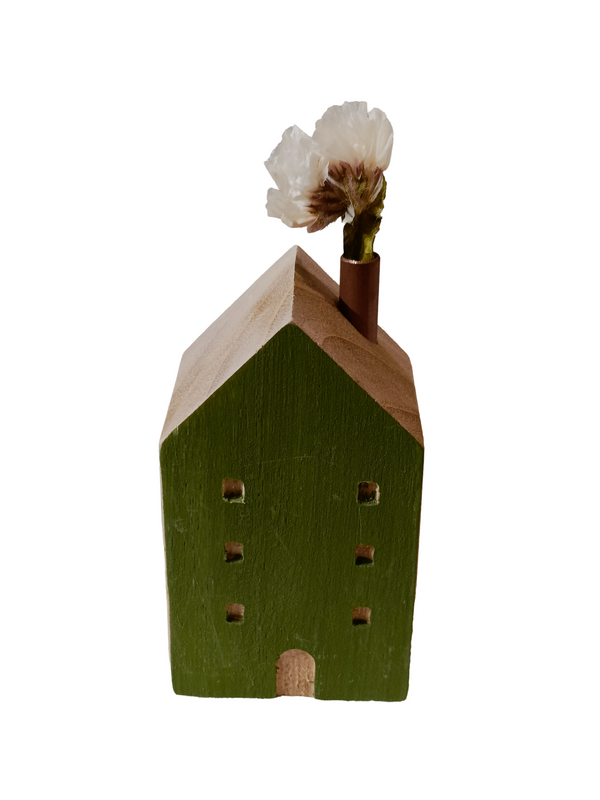 Mini House Decor Design 2 - Green (Teak Wood)