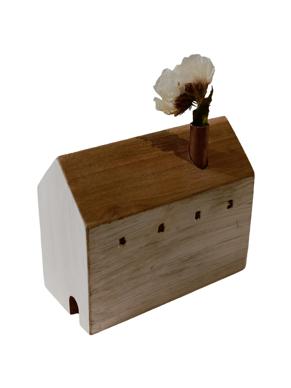 Mini House Decor Design 1 - White (Teak Wood)