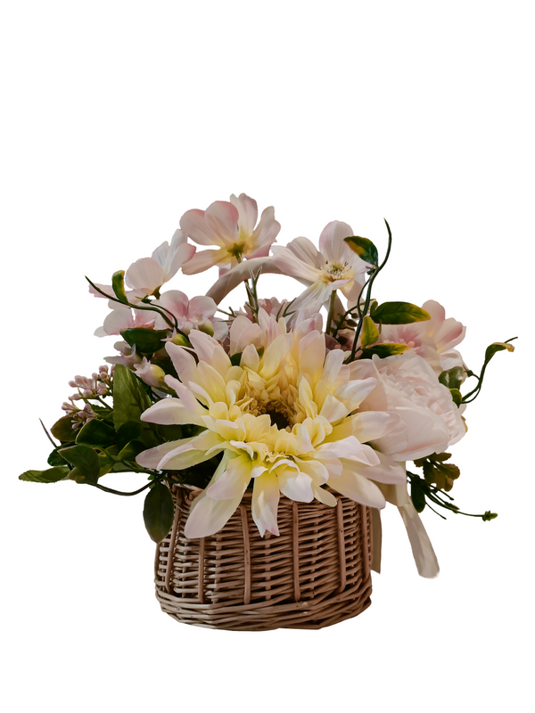 Flower With Basket - Table Size (Faux)