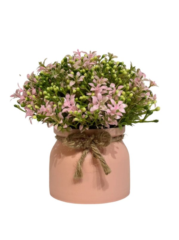 Bouvardia Plant With Pink Pot - Table Size (Faux)