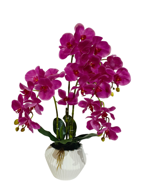 Orchid Plant Purple With Modern Pot - Faux