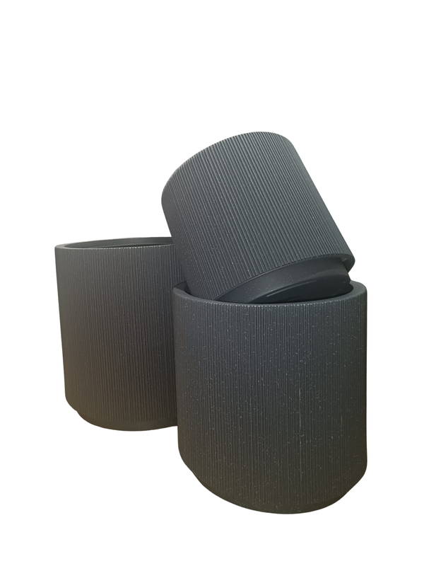 Linear Design Pot (Black)