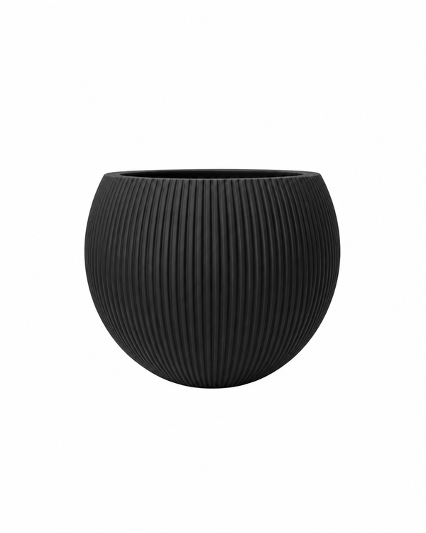 Oval Ripped Pot "SOLUS" Series - Black