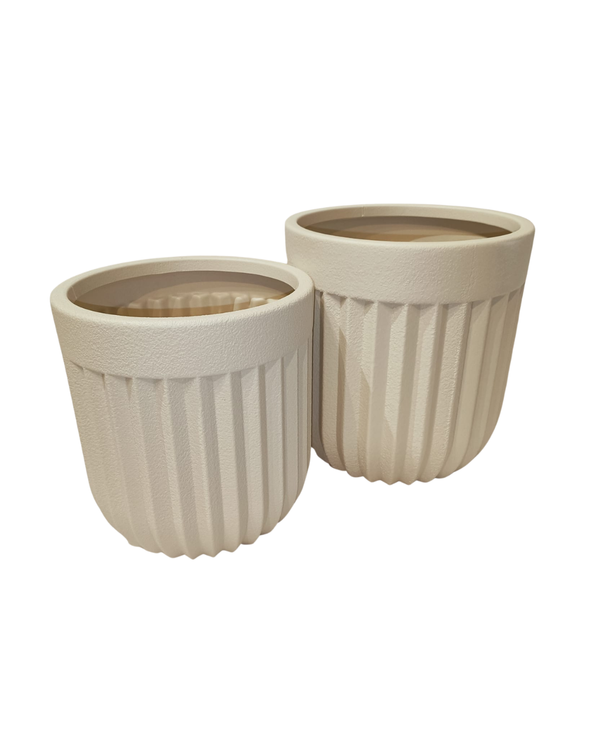 Column Ripped Pot "SOLUS" Series - White