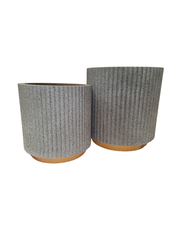 Linear Brown-Base Pot "SOLUS" Series - Grey