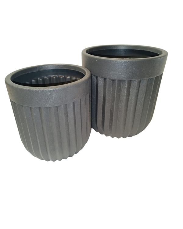 Column Ripped Pot "SOLUS" Series - Black