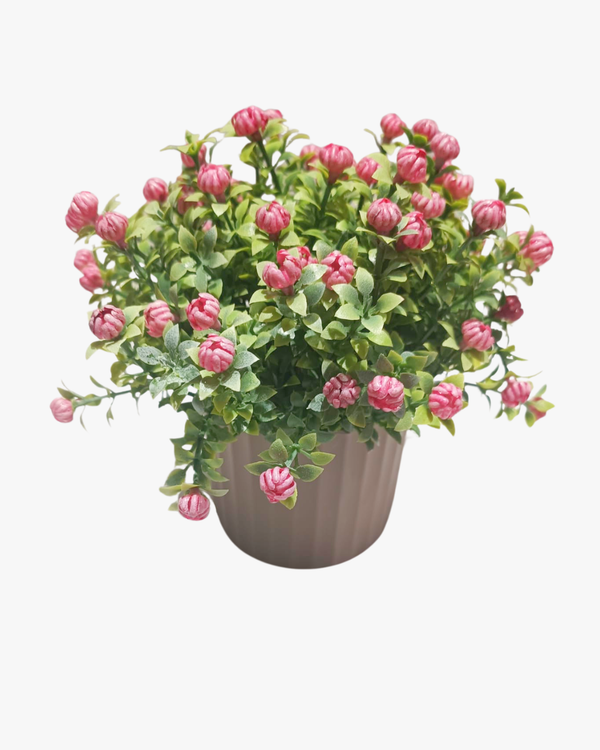 Purple Flower with Grey Beige Pot - Table Size
