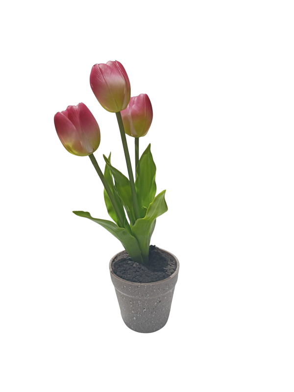 Purple Tulip With Terrazzo Pot - Table Size (Faux)