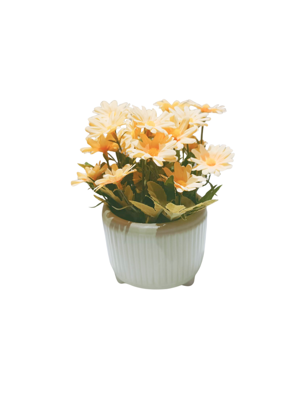 Yellow Daisy With Green Pot - Table Size (Faux)