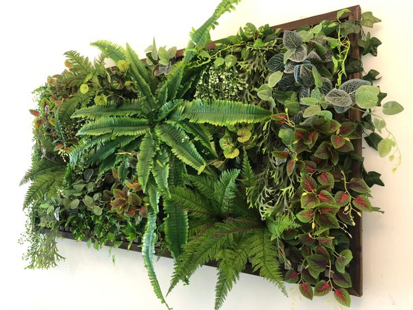 Artificial Green Wall Feature (Wooden Grid)