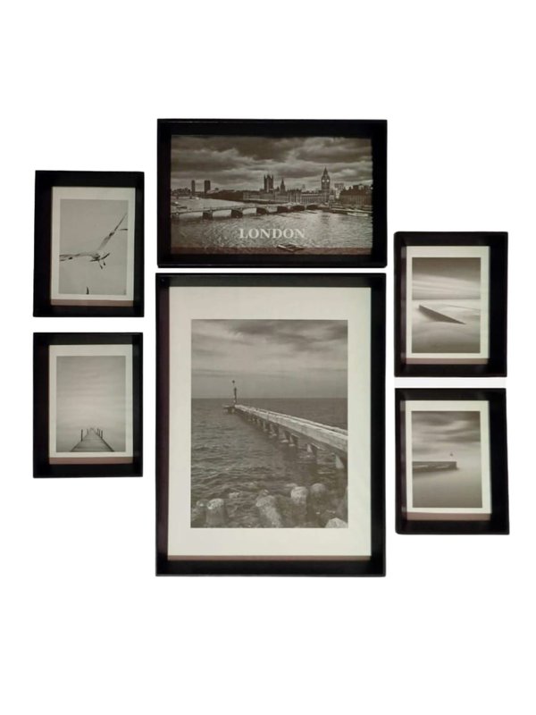 Wall Decor- Artistic Photo Frames Set No.7 (Black - 6pcs)
